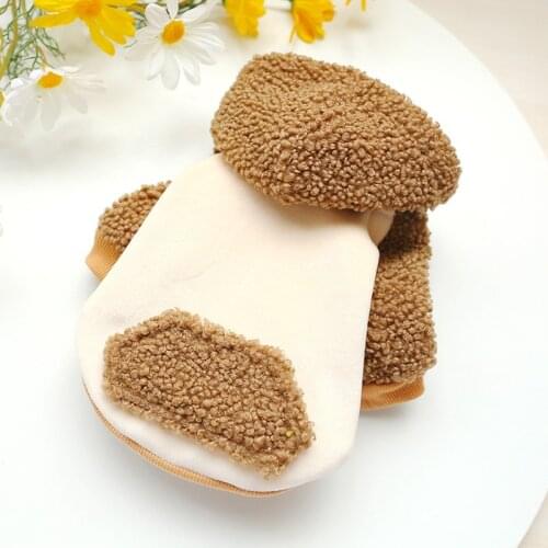 2020 Pet Dog Clothes Autumn Winter Lamb Wool Warm Dog Coffee Hoodies for Chihuahua Small and Large Dog Clothes Sweater Costumes