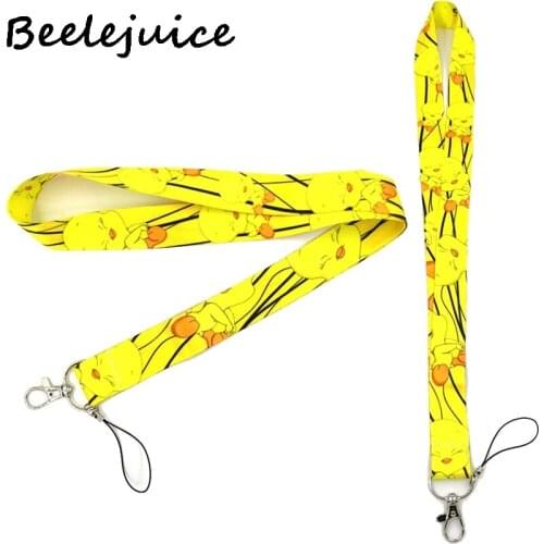 24pcs Cartoon Duck Yellow Anime Lanyard for Keys Phone Cool Neck Strap Lanyard for Camera Whistle ID Badge Cute webbings ribbons