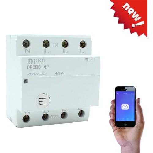 4P 40A Din Rail WIFI Smart Switch Remote control by eWeLink APP for Smart home