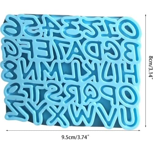 Alphabet Epoxy Resin Mold English Letters Number Pendant Casting Silicone Mould DIY Crafts Jewelry Making Tools W0YA