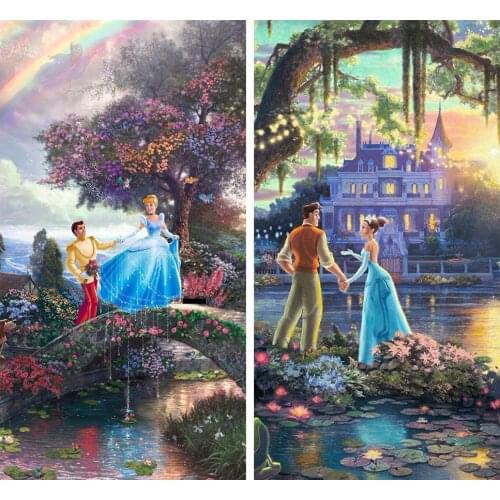 5D Diy Diamond Painting Disney Prince and Princess Series Full Square Round Diamond Embroidery Mosaic Handmade Decoration Crafts