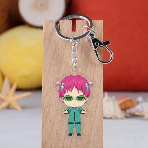 Saiki Kusuo no Sai Nan Anime Figure Kawaii Acrylic Keyring For Women Man Bag Car Trinket Cosplay Fans Gifts Key Accessories