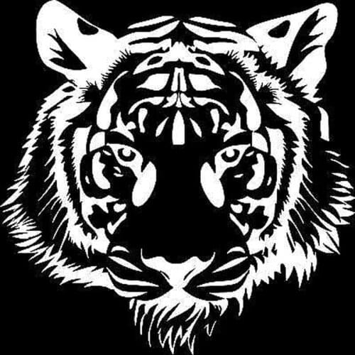 Car Sticker Strong Tiger Head Motorcycle PVC Decals Personalized Car Styling 20X20CM