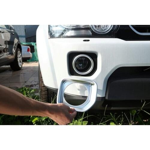 Car Front Fog Light Lamp Covers Trim Stickers 2pcs For Land Rover Discovery 4 LR4 2014-2016