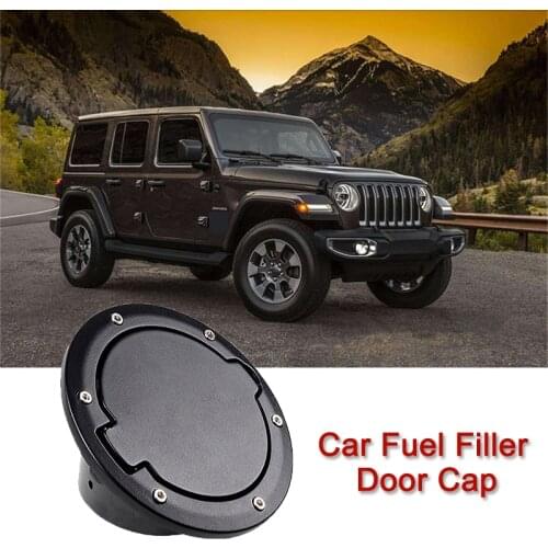Car Fuel Filler Door Cap Gas Tank Cover Replacement for Jeep Wrangler JK Rubicon Sahara Unlimited 07-17 2 4 doors Aluminum Alloy