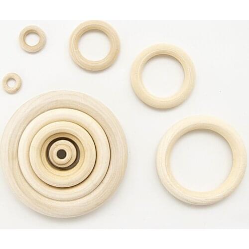 1/5/10/20/50pcs Wooden Ring Natural Wood Teething Beads Wooden Ring Children Toy Kids DIY Wooden Jewelry Making Crafts 11 Size