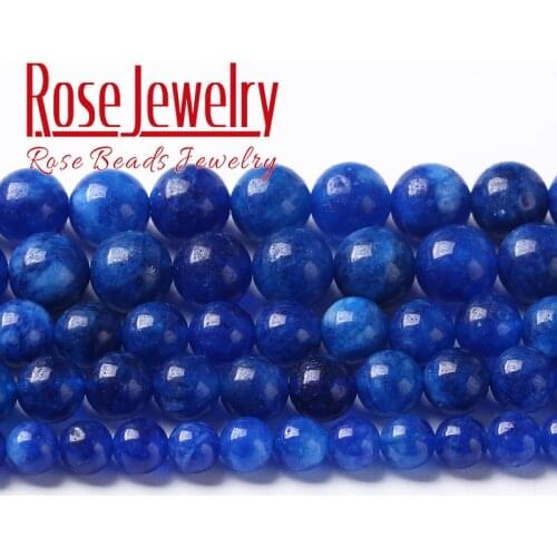 Natural Kyanite Jades Blue Stone Beads Round Loose Spacer Bead For Jewelry Making Diy Bracelet Necklace Accessories 6 8 10mm 15"