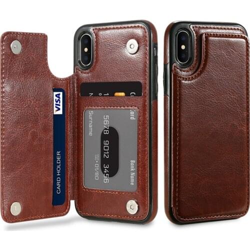 Card Slot Holder Cover For iPhone 12 mini 12 Pro Max Luxury Leather Case For iPhone 11 Pro max X XS XS Max XR 8 Plus Retro Case