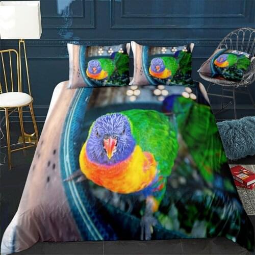 Bird Quilt Cover Pillowcase 3Piece Comforter Bedding Set With Pillow Case Single Double Duvet Cover Home Decora