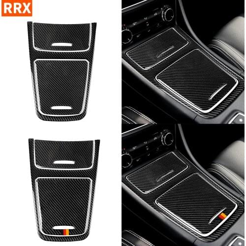 For Mercedes Benz W176 A Class C117 CLA X156 GLA Accessories Central Control Panel Storage Frame Carbon Fiber Cover Stickers Set