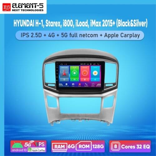 ELEMENT-5 9" 2G+32G Android 10 4G WIFI RDS DSP Car Radio For HYUNDAI H-1, Starex, i800, iLoad, iMax 2015+ Navigation GPS