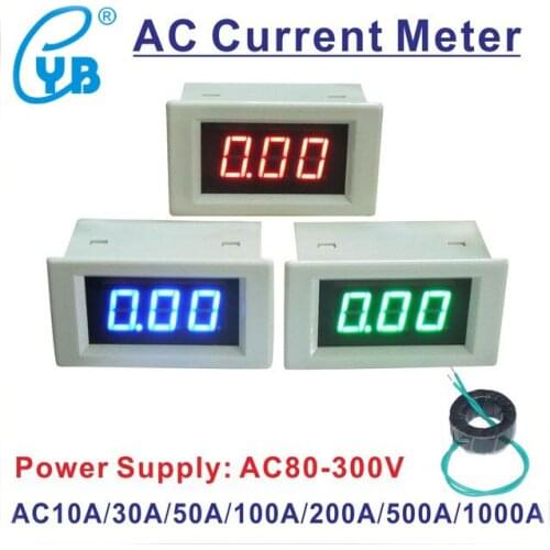 D85 AC Ampare meter AC80-300V Current Meter AC0-10A 30A 50A 100A 200A AC Ammeter LED Display Red Digits Digital Meter Ampare