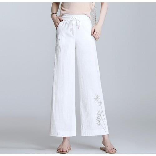 KUANGNAN Women's Linen Trousers