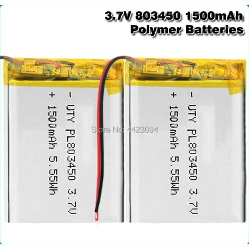 3.7V 1500mAh 803450 Lithium Li-polymer Battery For Power bank Massager LED Light Scanning machine Speaker li Ion Lipo Batteries