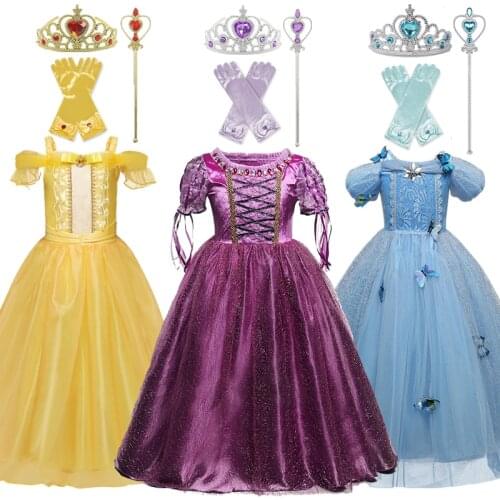 Cosplay Girls Dresses Princess Costume Kids Dress Up Halloween Party Children Disguise
