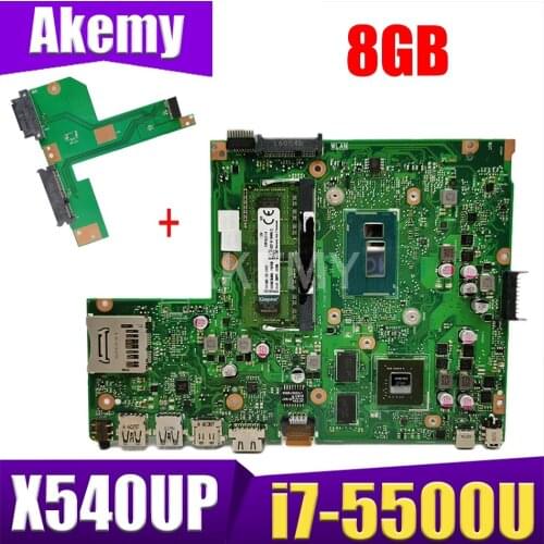 Akemy laptop Motherboard X540UP X540U A540U R504U Mainboard W/ i7-5500U 8GB RAM DDR3 GT920M GPU Free HDD board