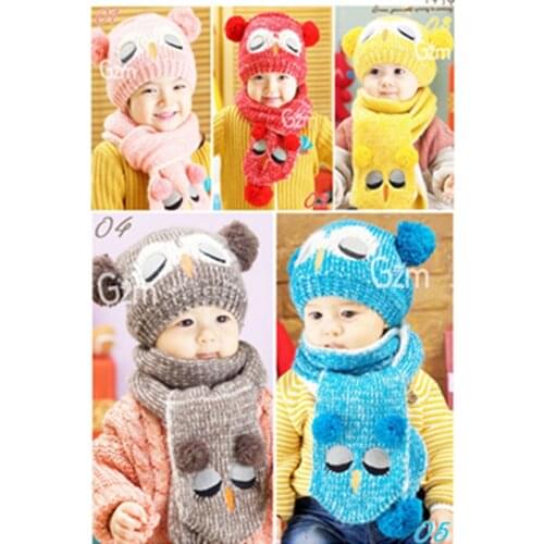 New Baby hats infant Owl Cartoon Hat Knitting Wool hand-knit Crochet cap Toddler Boy Girl Autumn And Winter Baby Accessories