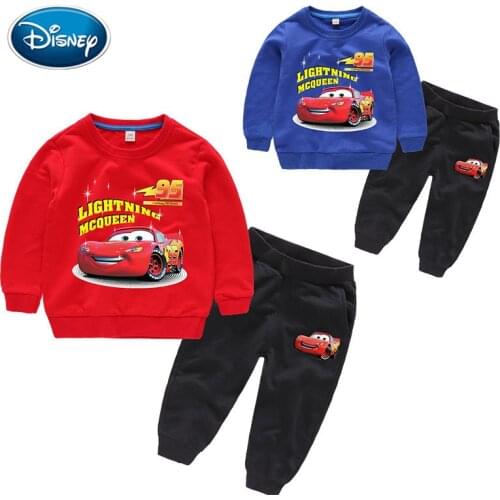 Disney cartoon car printing clothing boy suit spring and autumn new European and American childrens sweater Kid clothing