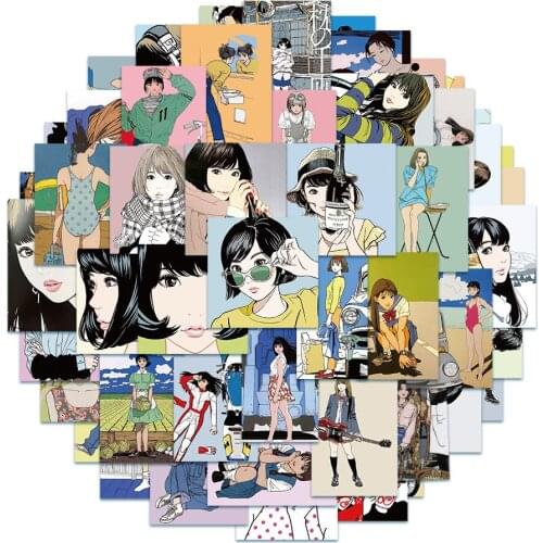 10/50pcs Japanese Comic cute sexy Girl stickers DIY scrapbooking Postcard mobile phone Photo Prop Wall decoration stickers