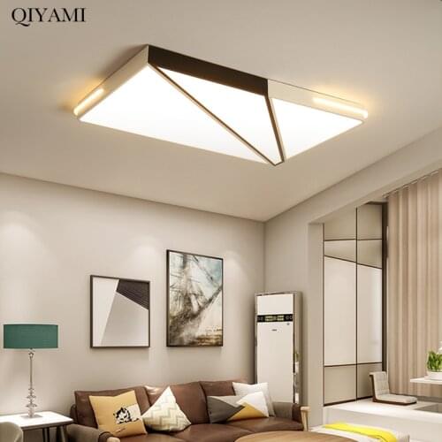 Simple Square Dimmable LED Ceiling Lights For Living Room Bedroom Dining Room Study Deco Lamps Modern Lighting Fixture AC85-260V