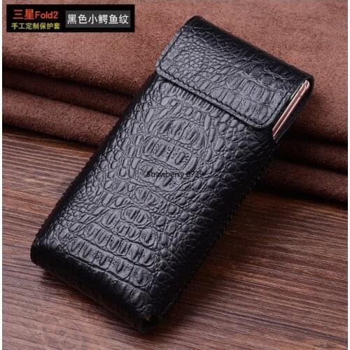 Luxury Genuine Leather Phone Bag Case For Samsung Galaxy Z Fold 2 5G Case Shockproof Shell for galaxy z fold2 Mobile Phone Bag