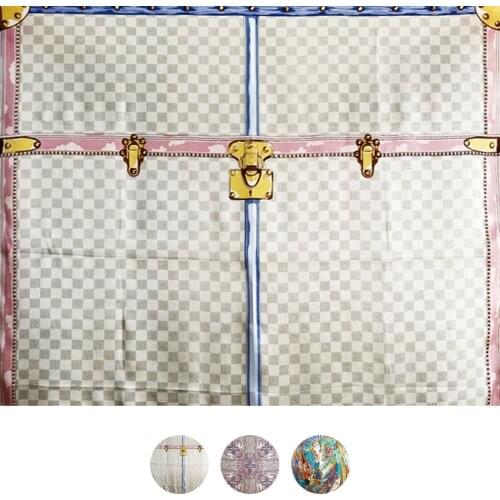 Pure Mulberry-Silk Scarf Designer Foulard Satin Scarfs Paisley Print Edges Scarf Shawl Stole Grand Foulard En Satin