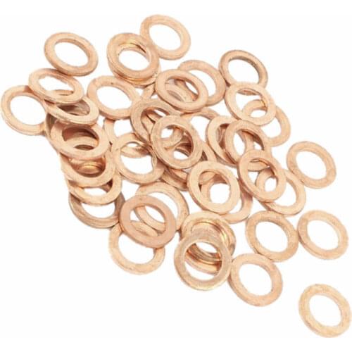 50PCS solid copper washer, flat ring washer, oil pan plug, oil seal accessories 6*10*1MM washer fastener hardware accessories
