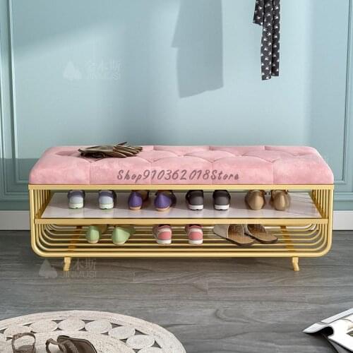 Changing Shoes Stool Nordic Simple Modern Door Upholstery Cushion Wearing Shoes Stool Sofa Stool Testing Shoes Luxurious Bench
