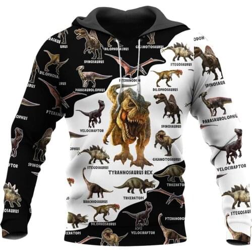 Dinosaur pattern 3D All Over Printed Hoodie For Men/Women Harajuku Fashion Animal hooded Sweatshirt Casual Jacket Pullover KJ011