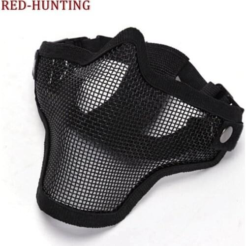 Outdoor Tactical Hunting Mask Mental Wire Half Mask Bicycle Riding Outdoor Field CS Mesh Airsoft Mask Paintball Resistant