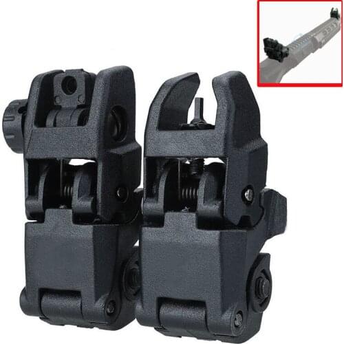 Tactical Military Arms Gear GEN 1 Front and Rear Back Up Sight Set Tan or Black, AR 15 AR15 Offset Backup Rapid Transition BUIS