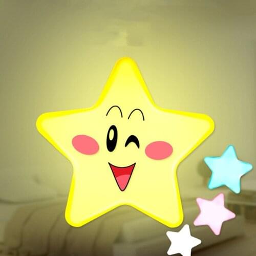 LED Plug-in Night Light Light Sensor Controlled EU US Plug LED Night Lights Pentagram Shaped Lamp Take Good Care Children Sleep