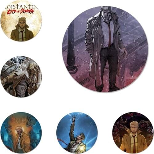 58mm Constantine City of Demons Icons Pins Badge Decoration Brooches Metal Badges For Clothes Backpack Decoration