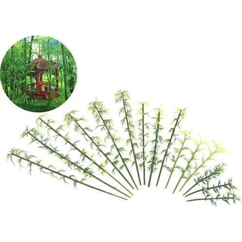 20pcs Plastic Miniature Model Tree Landscape Bamboo Tree Sand Table Model Decor Accessories Toys Hobbies