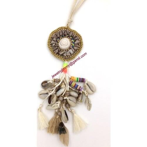 2015New personalized handmade jewelry supplier unique boho feather pendant long Necklaces for women