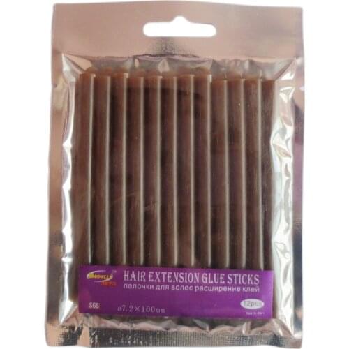 24 PCS 7.0mmx10cm Brown Hot Glue Sticks Hot Melt Glue Stick for hair extension use for glue gun