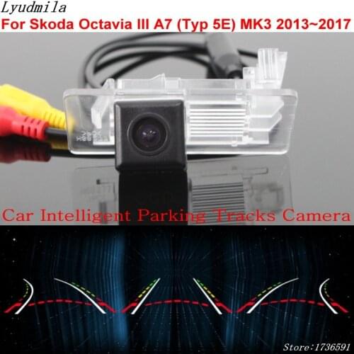 Car Intelligent Parking Tracks Camera FOR Skoda Octavia III A7 (Typ 5E) MK3 2013~2017 Car Reverse Camera HD Car Rear View Camera