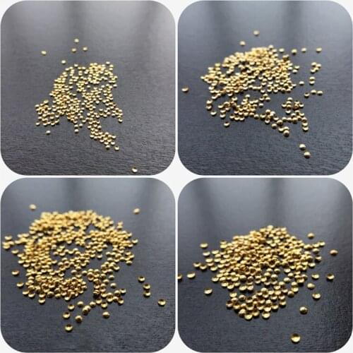 Free Shipping 250Pcs round Punk Rivet Nail Tips Golden Silver Metal Nail Art Metallic Studs 1mm and 2mm