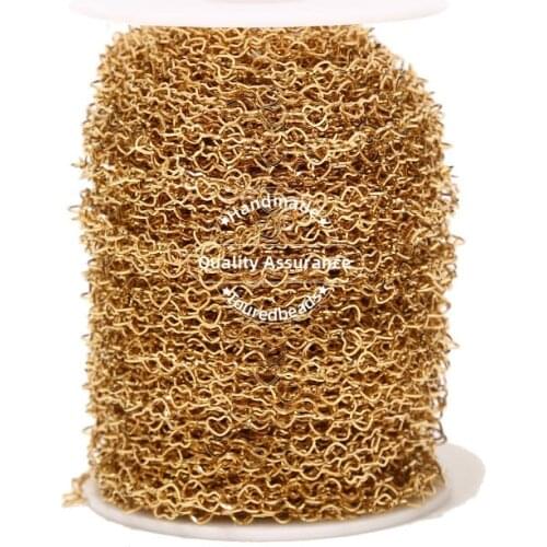 2 Meters Stainless Steel Necklace Chain 3mm width Heart Link Chains for DIY Jewelry Making Bulk Gold Findings