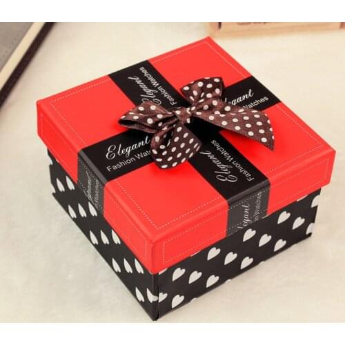 Bowknot Watch Box Red Package Boxes for Watches Women Girl Jewelry Boxes Gift Box