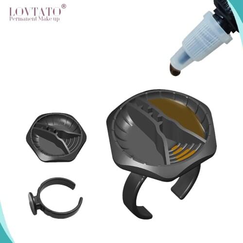 Disposable Semi-Permanent makeup six corners ring cup Tattoo Accesories ink cup pigment holder 360 Rotation microblading supply