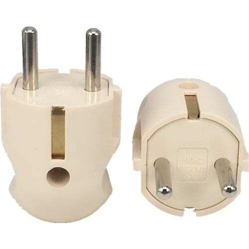 EU European 2 Pin AC Electrical Power Socket CE Rewireable Plug Male Outlets Adapter Extension Cord Connector 16A