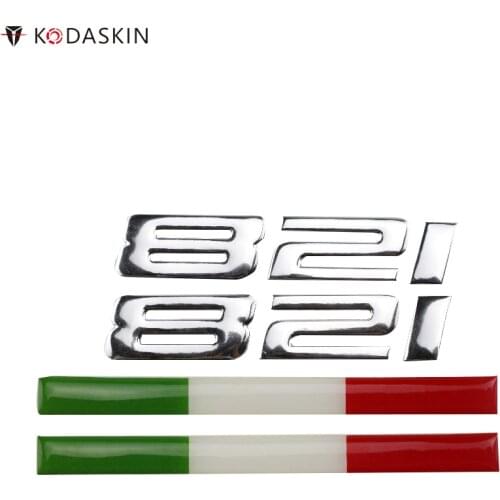 KODASKIN Motorcycle Logos Emblems Chrome Stickers fit for Italy Flags Ducati Monster 821