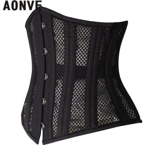 Corset Gothic Clothes Black Waist Corsets Waist Trainer Hollow out Body Shaper Plus Size Steel Bones Bustier Tops Slimming Belt