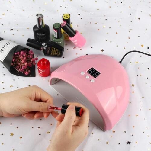 36W Nails Lamp Manicure Gel Nail baby pink Varnish Dryer 12Pcs LED Manicure Nailr Drying Polish Auto Sensor Manicure Tools