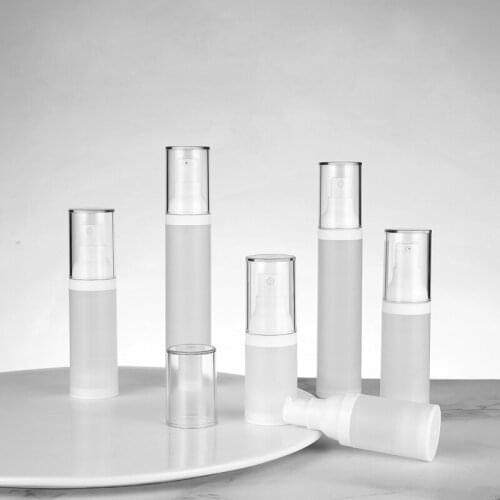 Frosted Airless Spray Bottle Pump Bottle 20ml 30ml 50ml Travel Bottling Perfume Container WhiteVacuum Plastic Pump Bottle