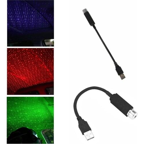 USB Powered Mini LED Car Roof Star Night Lights Laser Atmosphere Ambient Projector Vehicle Interior Atmosphere Galaxy Lamp Decor