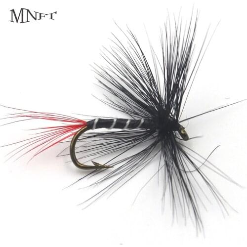 MNFT 10PCS 10# Red Tail Wing Black Zebra Insects Fly Fishing Artificial Lure Worms