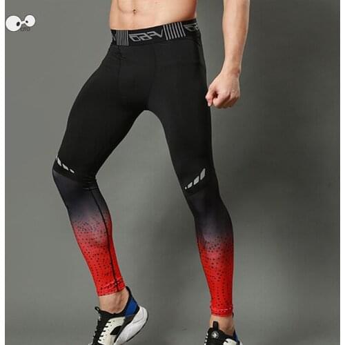 Brand NEW Running Tights Men Sports Leggings Long Trousers Yoga Pants Printed Fitness Compression Sexy Gym Slimming Sportswear