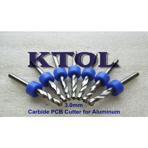 NEW 3.175*3.0mm Mini PCB Carbide End Mill Aluminium Cutter,10pcs CNC Router End Mill Set for PCB Drill Aluminum Cutting Milling